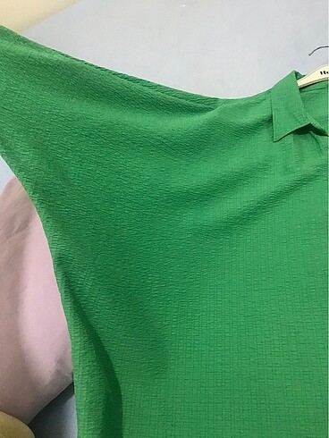 diğer Beden yeşil Renk Boydan uzun düğmeli gömlek
