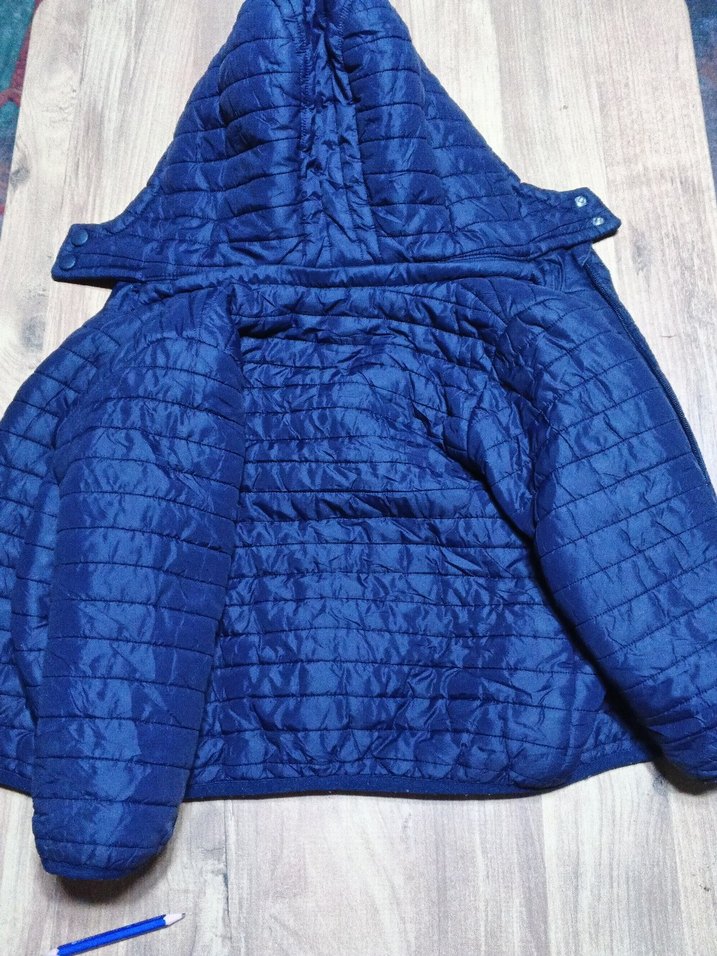 Koyu Mavi Bebek Polar Astarlı Kış Montu - Görsel 2