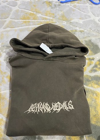 Kahverengi Kapüşonlu Oversize Sweatshirt - Görsel 8