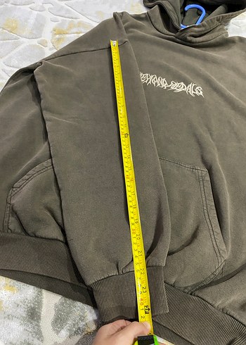 Kahverengi Kapüşonlu Oversize Sweatshirt - Görsel 4