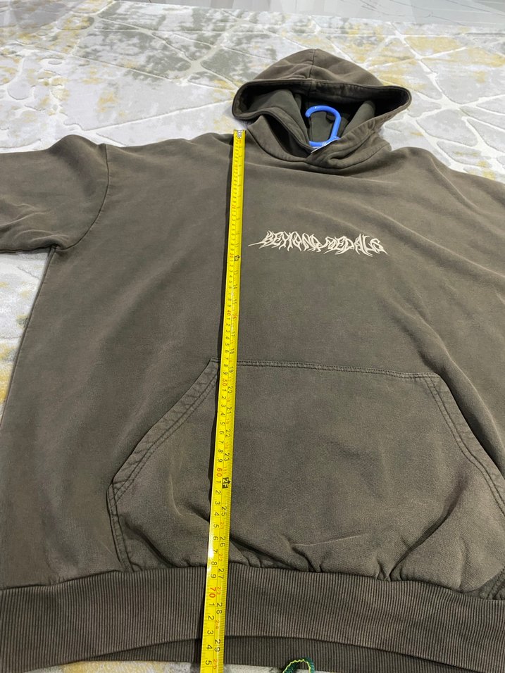 Kahverengi Kapüşonlu Oversize Sweatshirt - Görsel 5