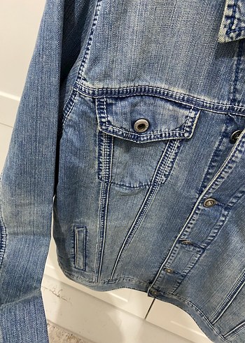 Esprit Düğmeli Mavi erkek Kot Ceket - Görsel 6