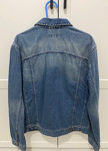 Esprit Düğmeli Mavi erkek Kot Ceket - Görsel 4