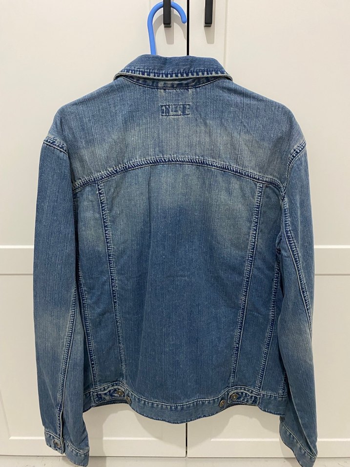 Esprit Düğmeli Mavi erkek Kot Ceket - Görsel 4