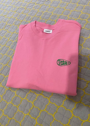 Orjinal marka Pembe Kadın Sweatshirt, Bisiklet Yaka, Rahat Kesim - Görsel 8