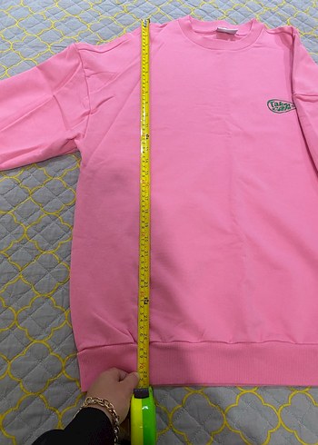 Orjinal marka Pembe Kadın Sweatshirt, Bisiklet Yaka, Rahat Kesim - Görsel 9