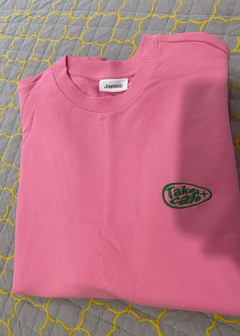 Orjinal marka Pembe Kadın Sweatshirt, Bisiklet Yaka, Rahat Kesim - Görsel 2