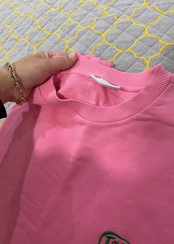 Orjinal marka Pembe Kadın Sweatshirt, Bisiklet Yaka, Rahat Kesim - Görsel 3