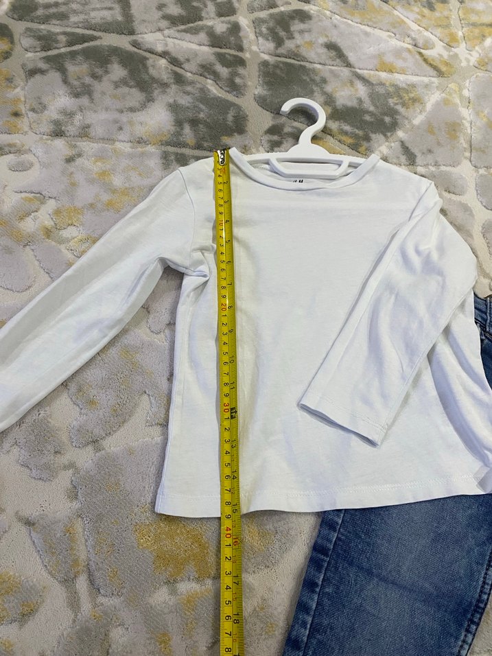 Erkek Çocuk Rahat Kesim Mavi Kot Pantolon tişört takım - Görsel 5