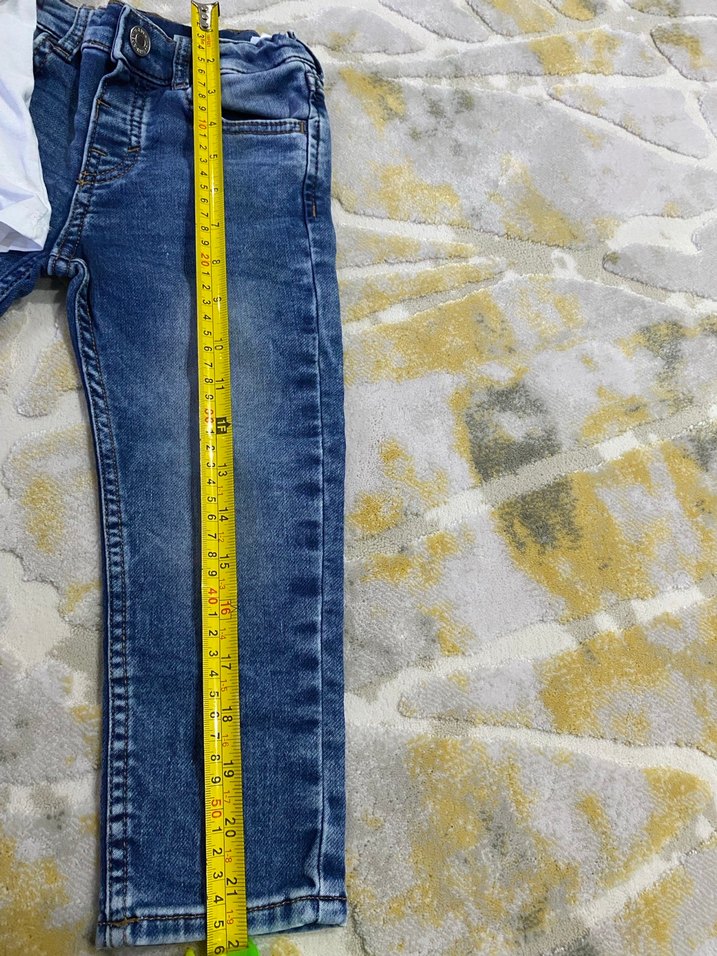 Erkek Çocuk Rahat Kesim Mavi Kot Pantolon tişört takım - Görsel 4