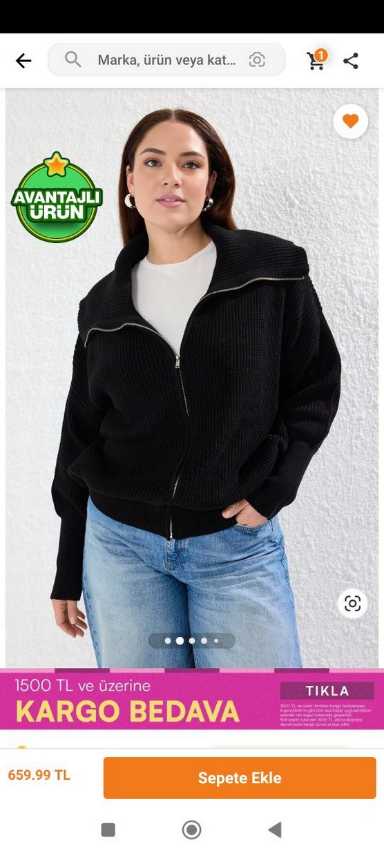 Siyah Fermuarlı Kadın Denim Ceket - Görsel 2