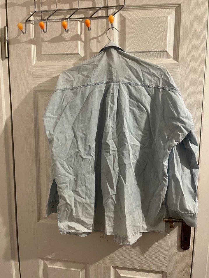 Nakışlı Uzun Kollu Denim Gömlek - Görsel 4