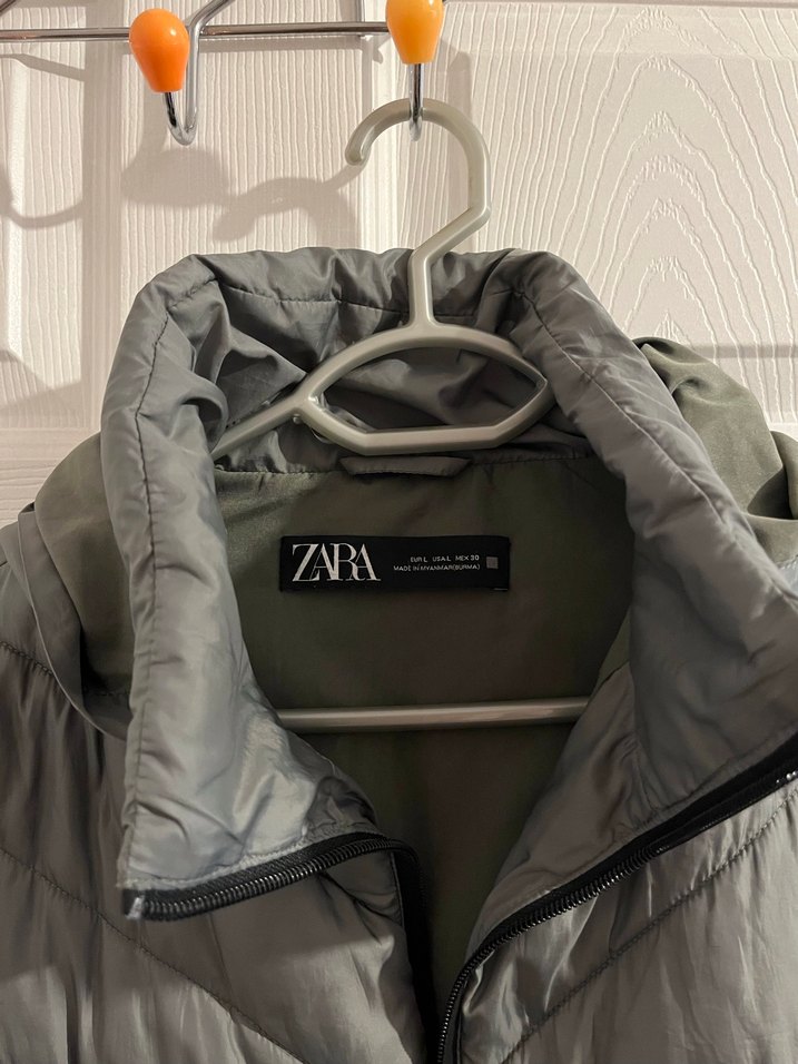 ZARA Gri Kısa Fermuarlı Kadın Mont - Görsel 3