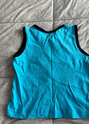 Erkek Çocuk Mavi Baskılı Kolsuz Tişört - Görsel 3