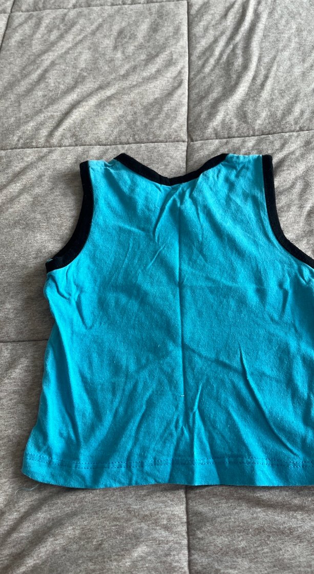 Erkek Çocuk Mavi Baskılı Kolsuz Tişört - Görsel 3