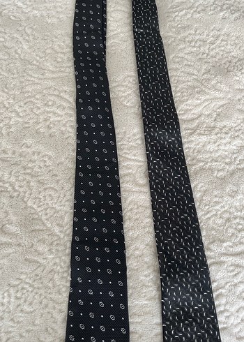 Erkek Siyah Minimalist İnce Kravat - Görsel 2