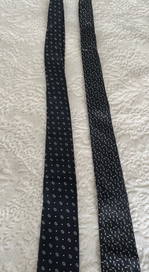 Erkek Siyah Minimalist İnce Kravat - Görsel 2