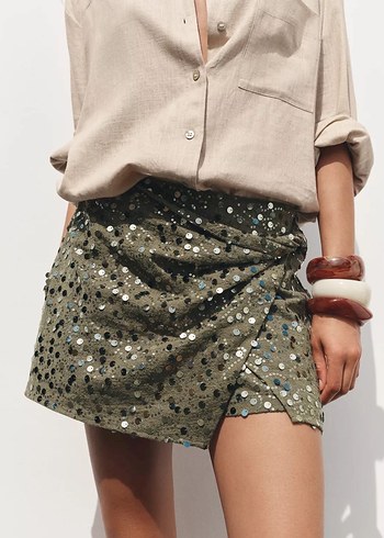 Zara pullu etek