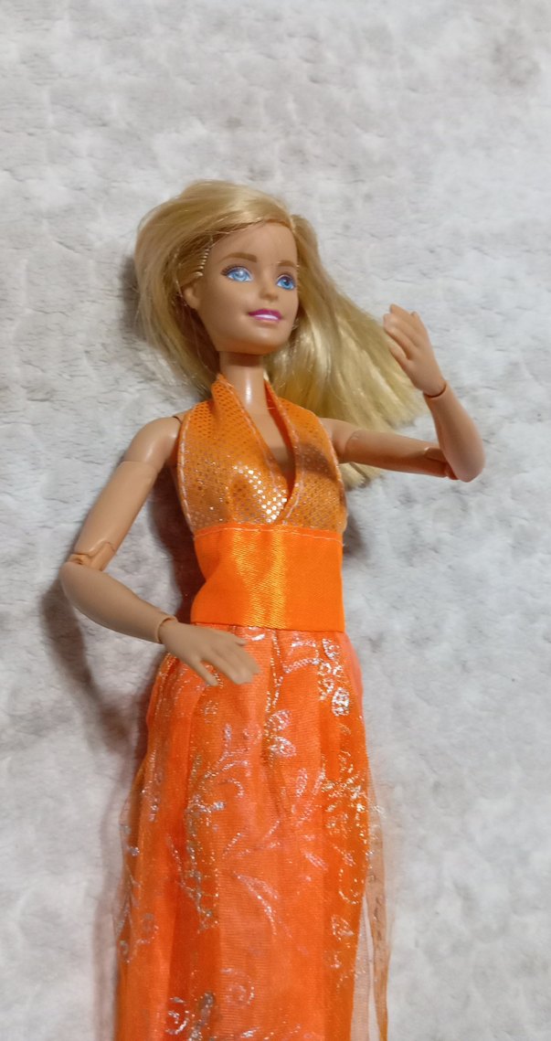 Pastel Turuncu Elbiseli 2013 MATTEL Barbi.... - Görsel 3