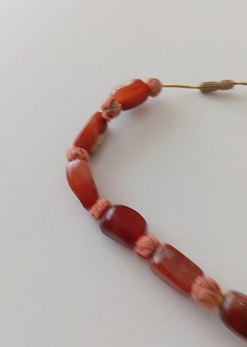 Uzun Kahve Boncuklu Akik tasli Kadın Kolye.... - Görsel 4