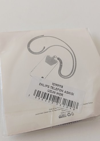 Gri Yılan Desenli Zincir Detaylı Cep Telefon Askısı - Görsel 4