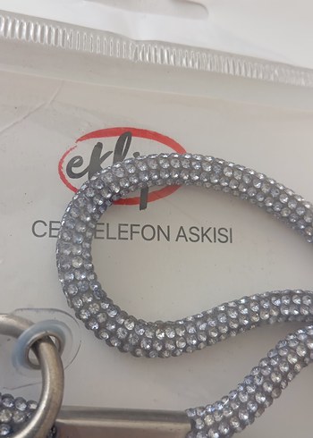 Gri Yılan Desenli Zincir Detaylı Cep Telefon Askısı - Görsel 5