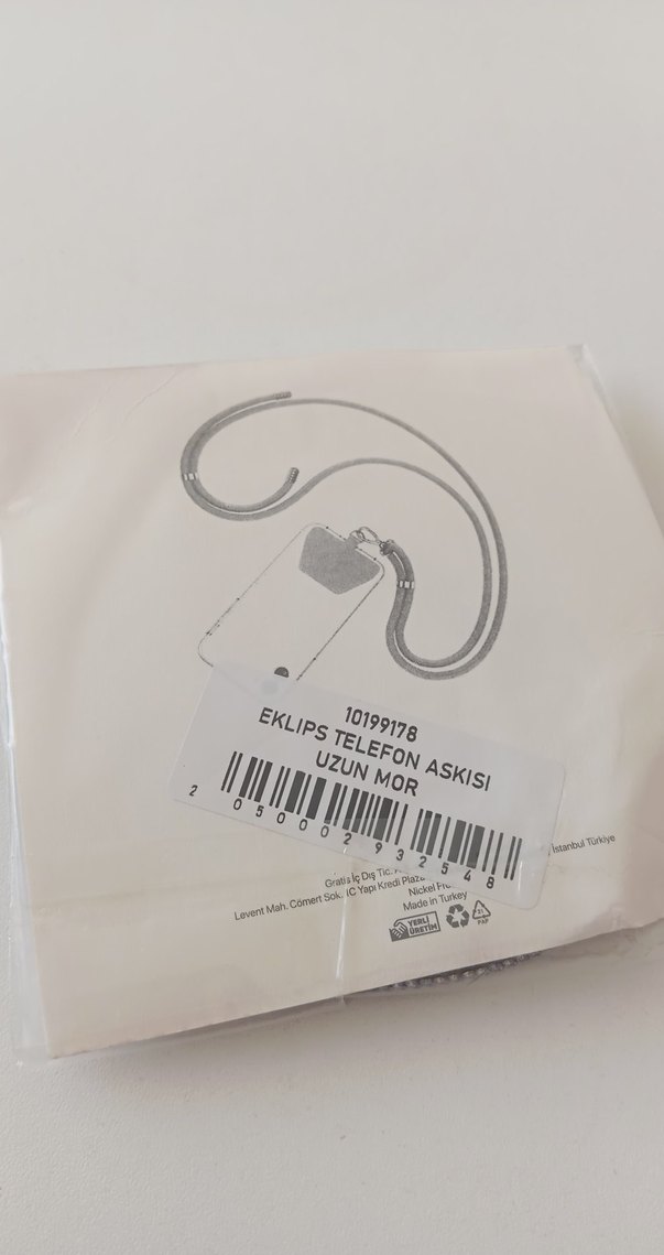 Gri Yılan Desenli Zincir Detaylı Cep Telefon Askısı - Görsel 4