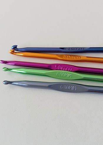 Renkli Alüminyum DERYA BAYKAL Tığ Seti.... - Görsel 11