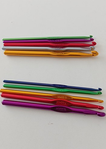 Renkli Alüminyum DERYA BAYKAL Tığ Seti.... - Görsel 10