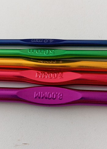 Renkli Alüminyum DERYA BAYKAL Tığ Seti.... - Görsel 7