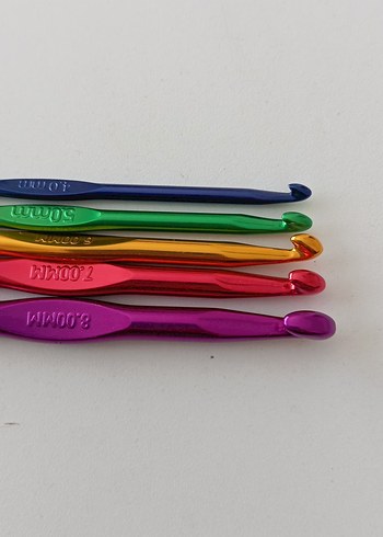 Renkli Alüminyum DERYA BAYKAL Tığ Seti.... - Görsel 4