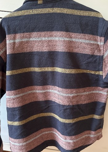 Düğmeli Çizgili Erkek çocuk  Gömlek ceket - Görsel 2