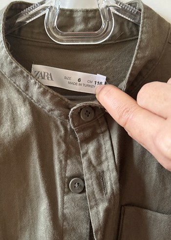 Düğmeli Keten çocuk  Gömlek - Görsel 2