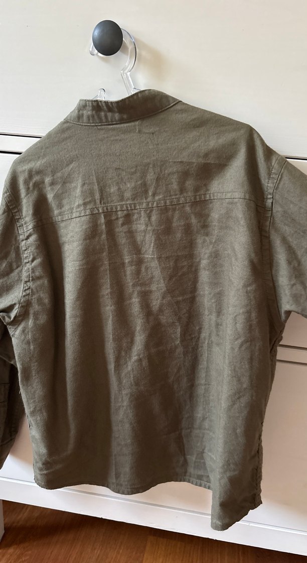 Düğmeli Keten çocuk  Gömlek - Görsel 4