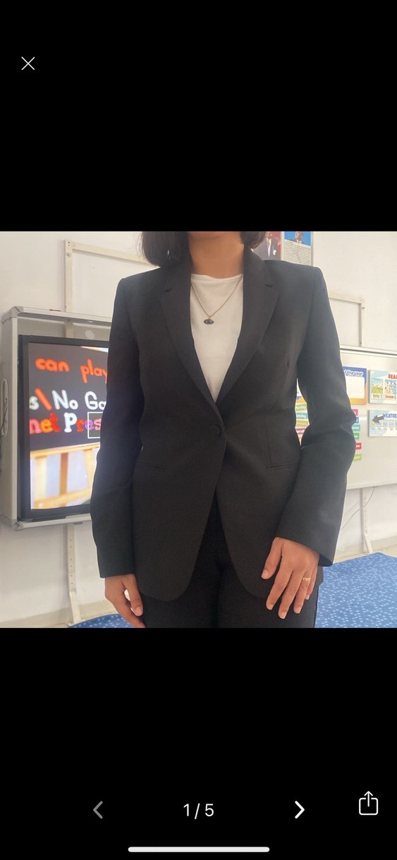Siyah Kadın Düğmeli Ofis Blazeri - Görsel 5
