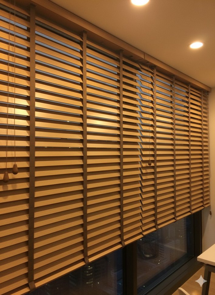 ahşap görünümlü jaluzi perde - Görsel 4