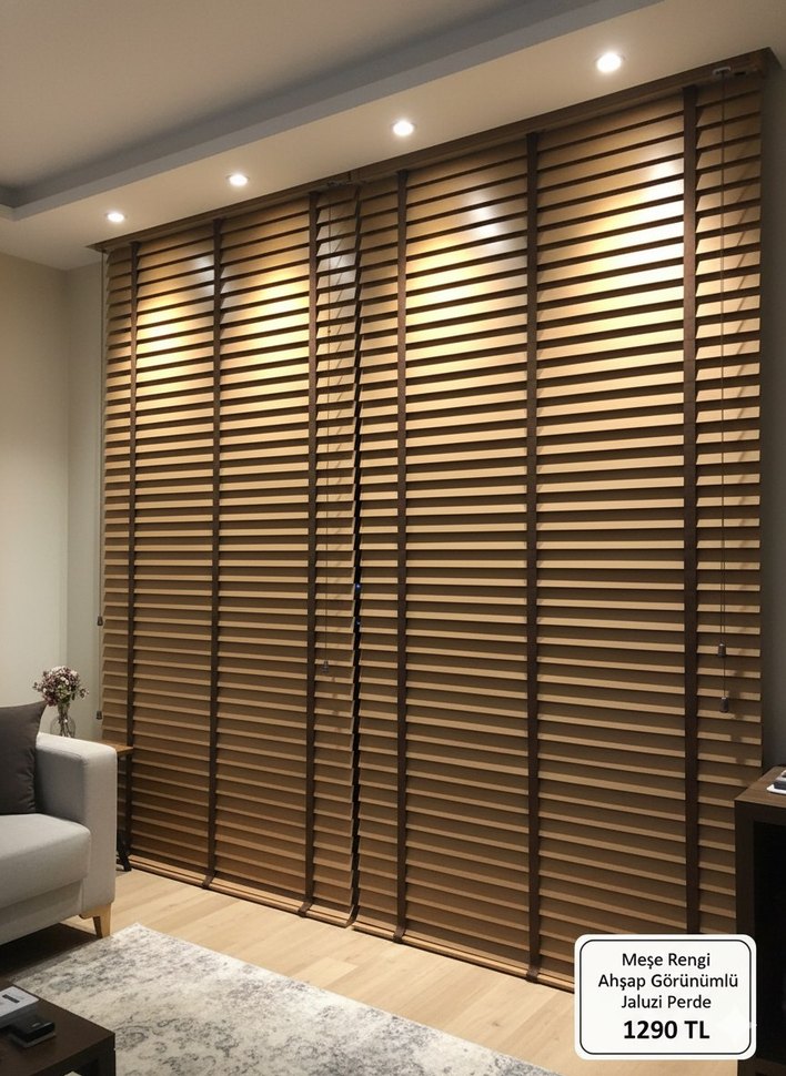 ahşap görünümlü jaluzi perde - Görsel 2