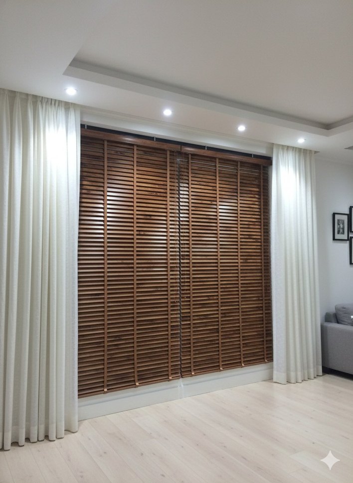 Bej Çizgili Modern Perde - Görsel 3