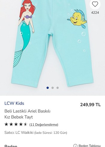 Beli Lastikli Turkuaz Kız Bebek Tayt 7 Yaş