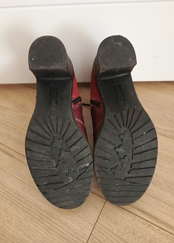 Greyder bordo Deri Vintage Kadın Botları - Görsel 3