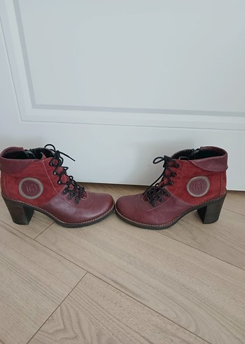 Greyder bordo Deri Vintage Kadın Botları - Görsel 4