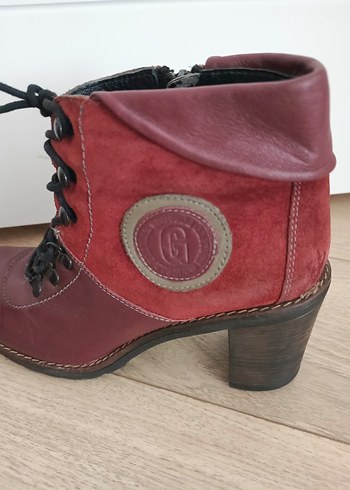 Greyder bordo Deri Vintage Kadın Botları - Görsel 2