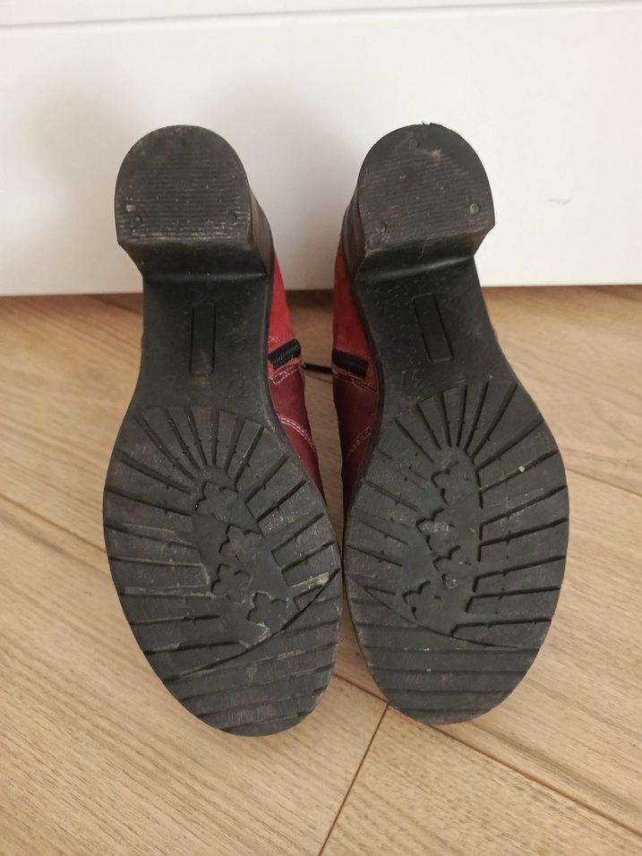 Greyder bordo Deri Vintage Kadın Botları - Görsel 3