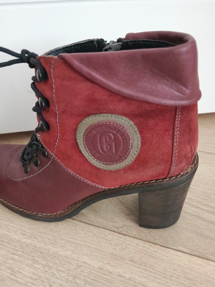 Greyder bordo Deri Vintage Kadın Botları - Görsel 2