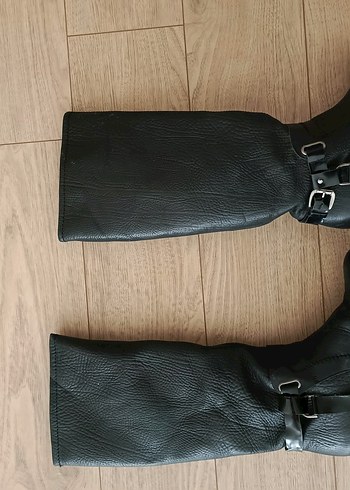 vintage hakiki deri Tokalı Kadın çizme - Görsel 5