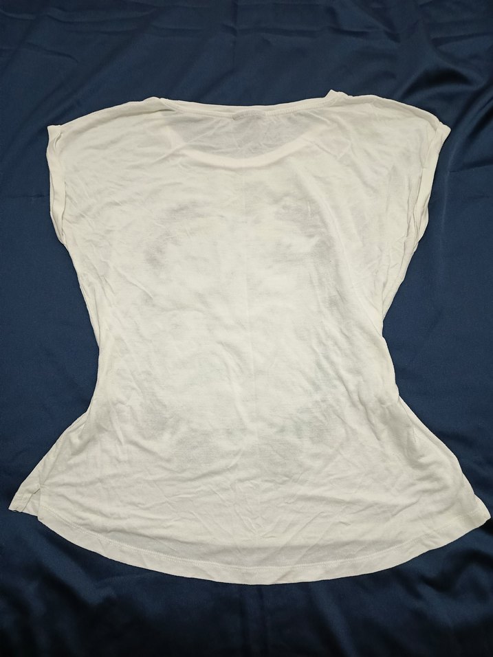 vintage tarz nakış ve pul işlemeli Kadın Tişört - Görsel 3