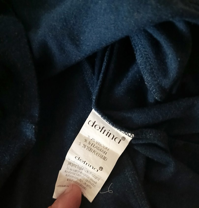 Uzun Kollu Fırfırlı dantel detaylı Lacivert Gotik Bluz - Görsel 3