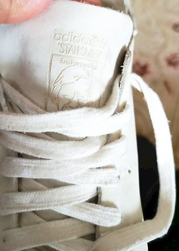 ekru renk Adidas stan Smith Kadın Spor Ayakkabı - Görsel 5