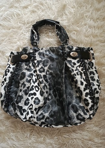 American Vintage vintage tarz leopar desenli kol çantası