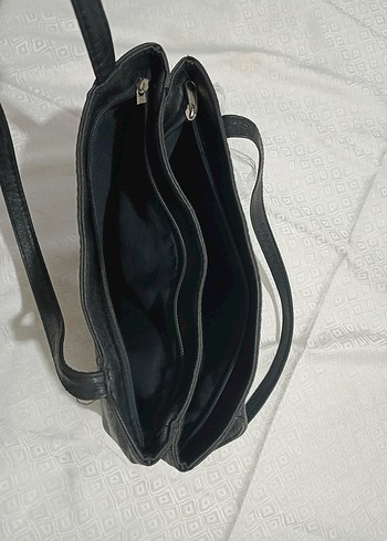 vintage metal zımba Detaylı Siyah Deri Kadın kol Çantası - Görsel 3